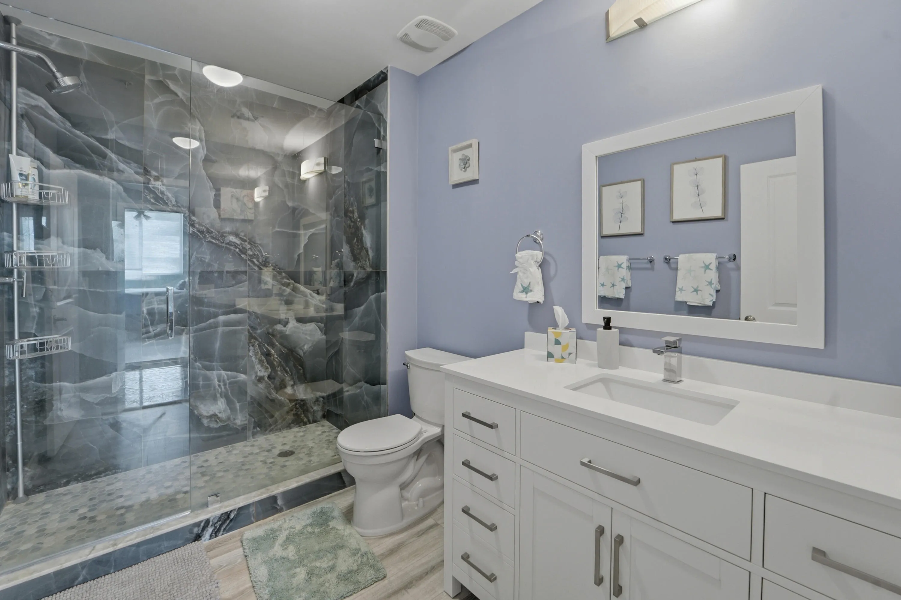 Newly updated guest bathroom with Shower