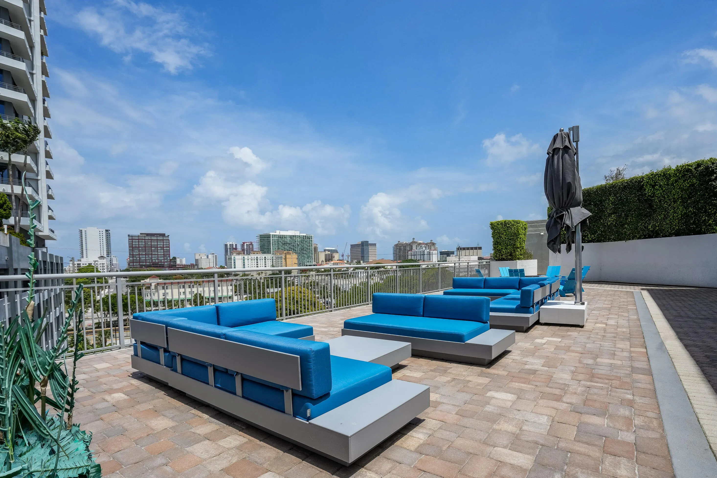 Residents enjoy a 24-hour attended lobby, resort-style pool and spa, fitness center, clubhouse, business center, media room, billiards room, and outdoor gathering spaces—all just moments from Brightline, CityPlace, the Kravis Center, Palm Beach Island, and Downtown West Palm Beach.