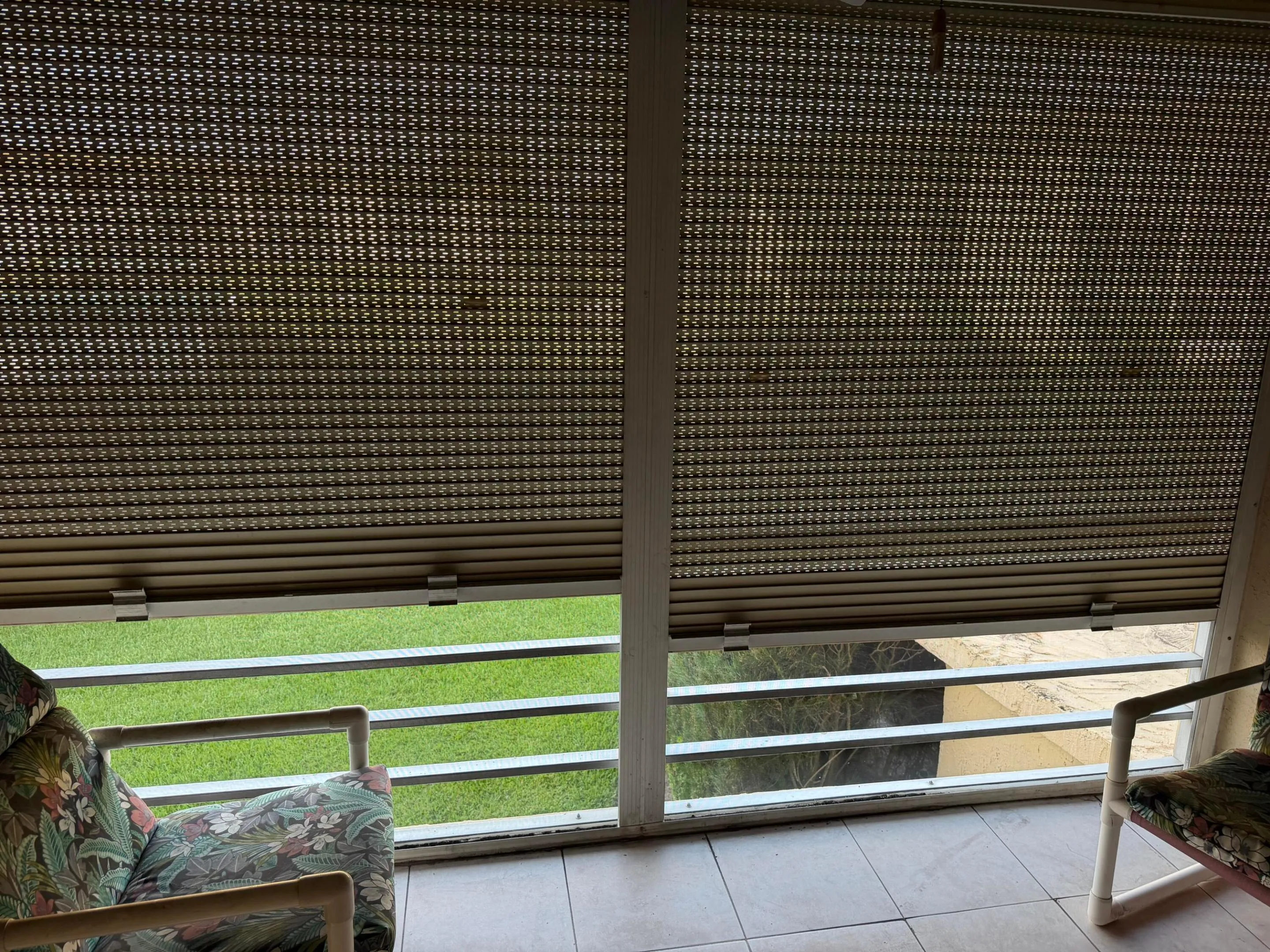Tile floor on patio