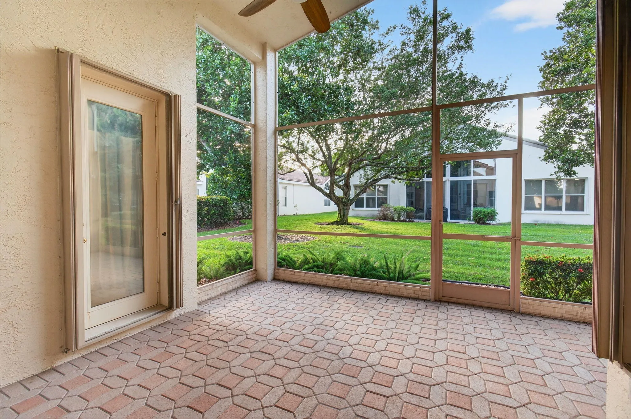 Large yard has room for pool or patio