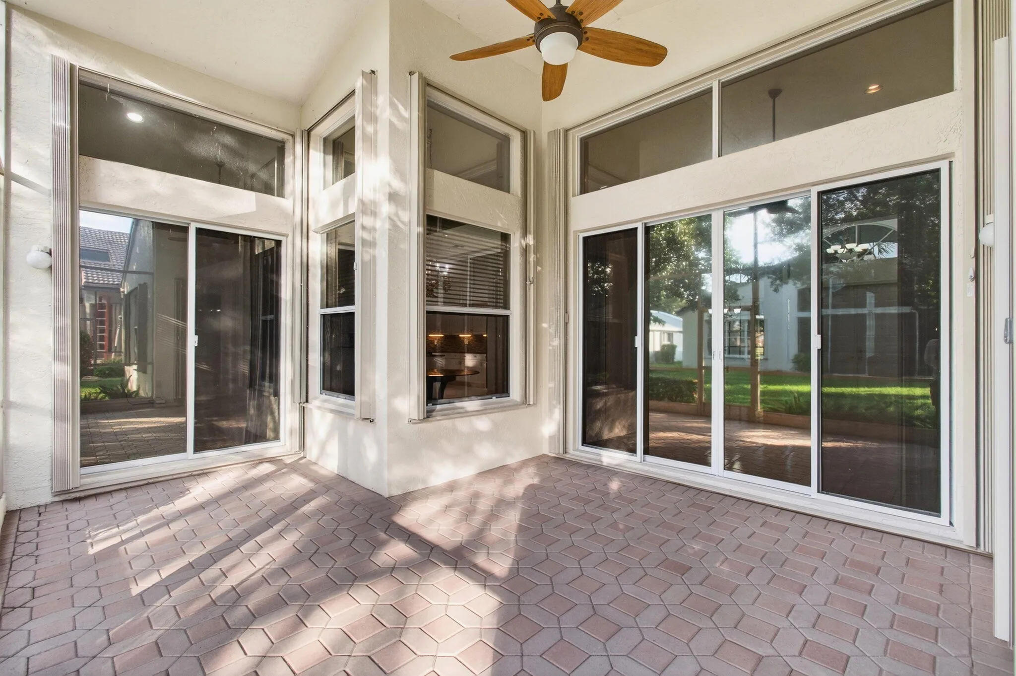 The rear of the home lets light into every room