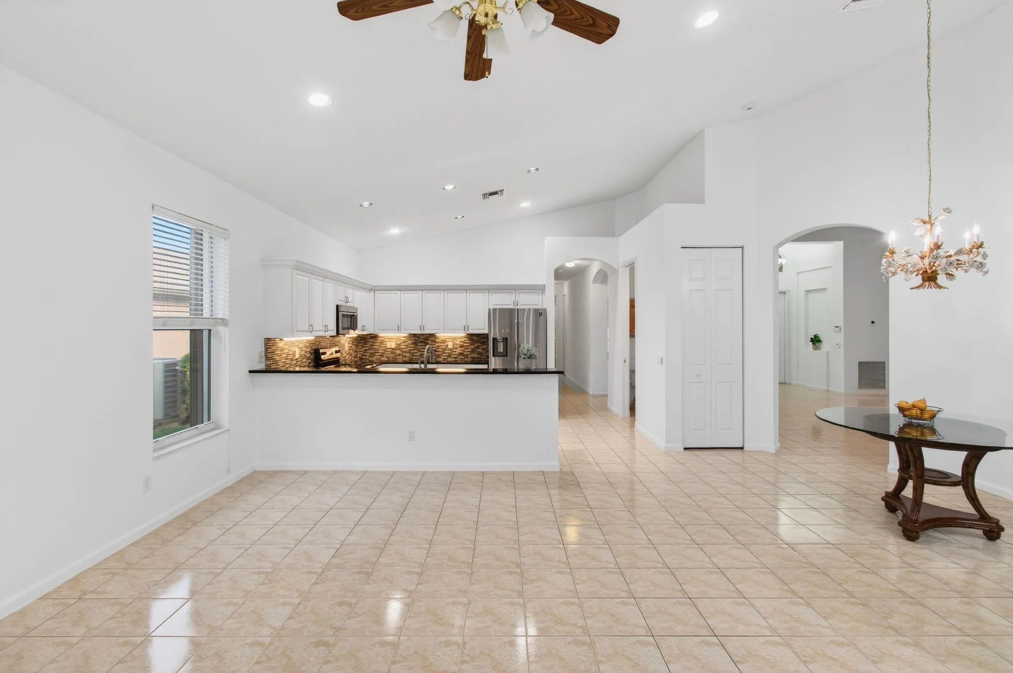 Family Room Overlooks Kitchen