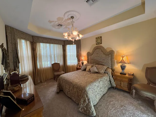 Master Bedroom with Cofferered Tray