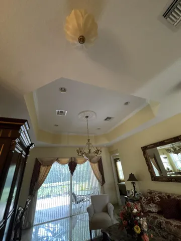 Ceiling Coffered Tray in Living Room