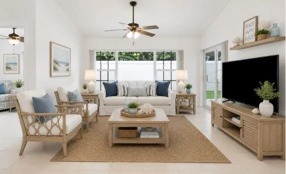 Living area - virtually staged