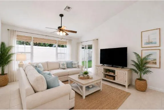 Living room - virtually staged