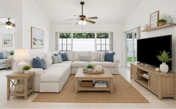 Living area - virtually staged