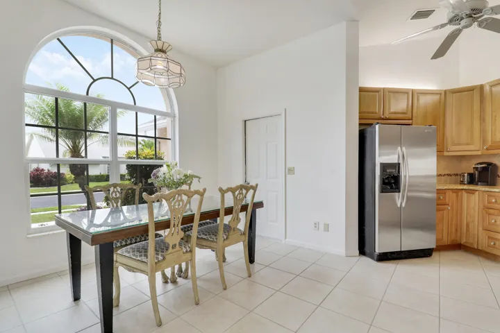 Eat-in area with old chandelier
