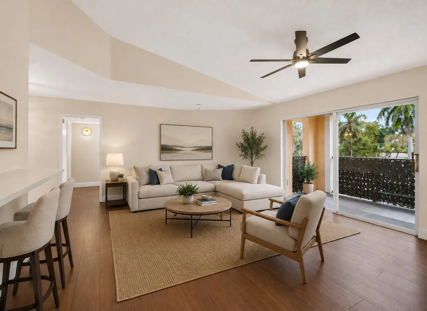 Virtually Staged Photo. Actual room is unfurnished. Furnishings and décor shown are digitally added for visualization purposes only.