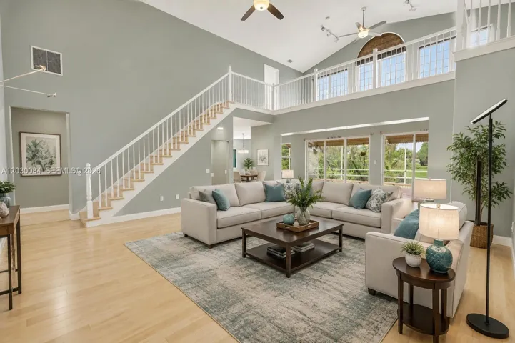 Virtually staged living room