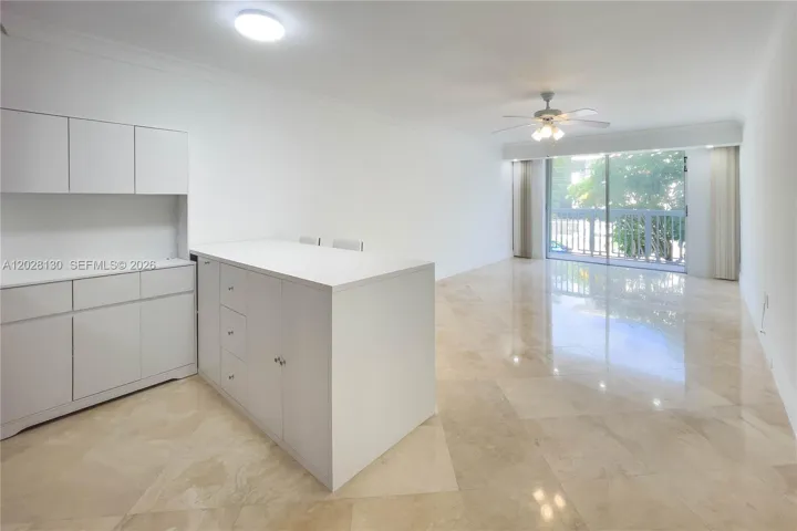 Fresh and bright living room and open kitchen
