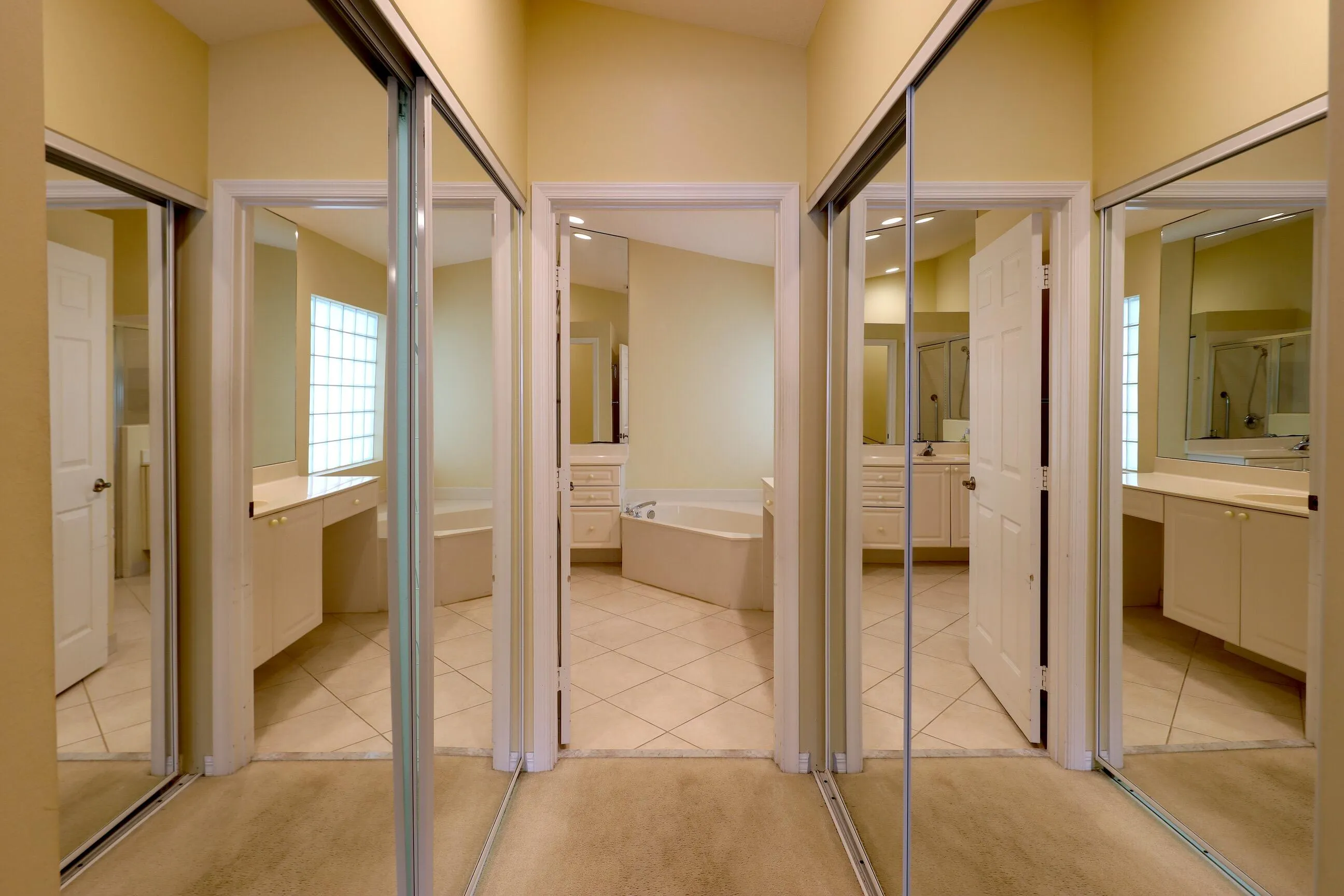 Move in ready home in Bellaggio featuring 2 bedrooms plus den, screened lanai, lake park views and pet friendly living.