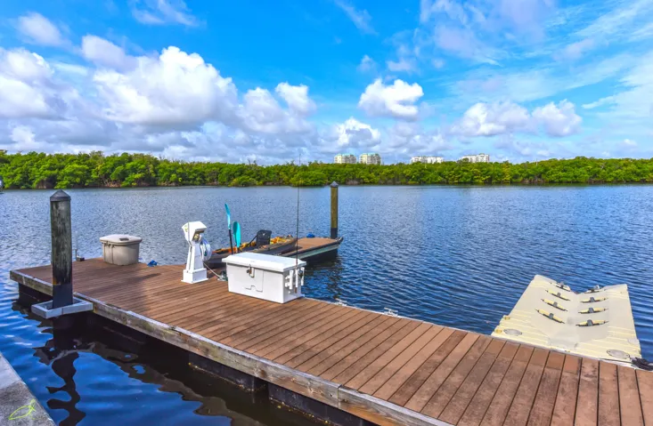 The owned boat dock can accommodate up to a 30 Ft. vessel