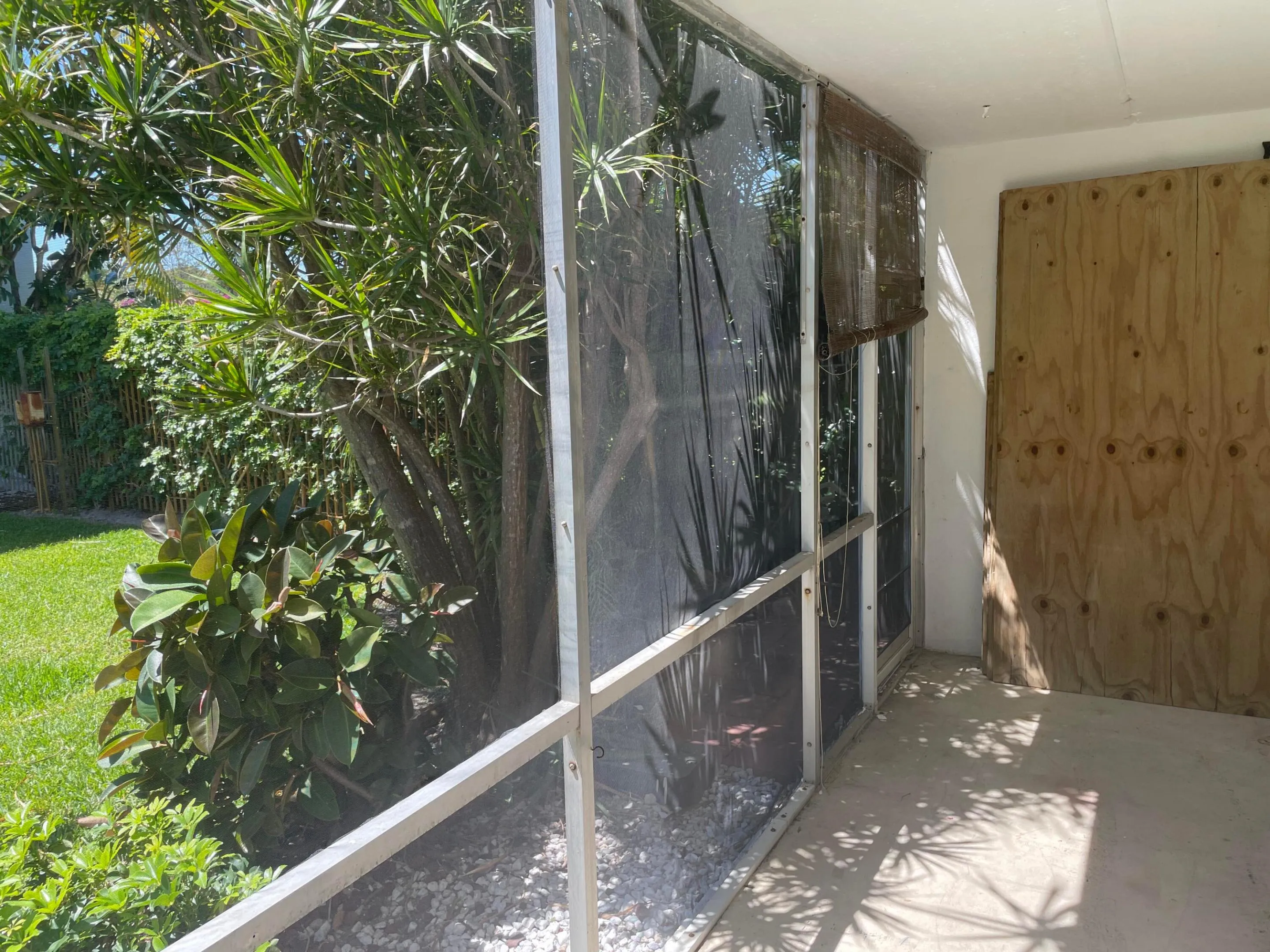 Screened patio in rear
