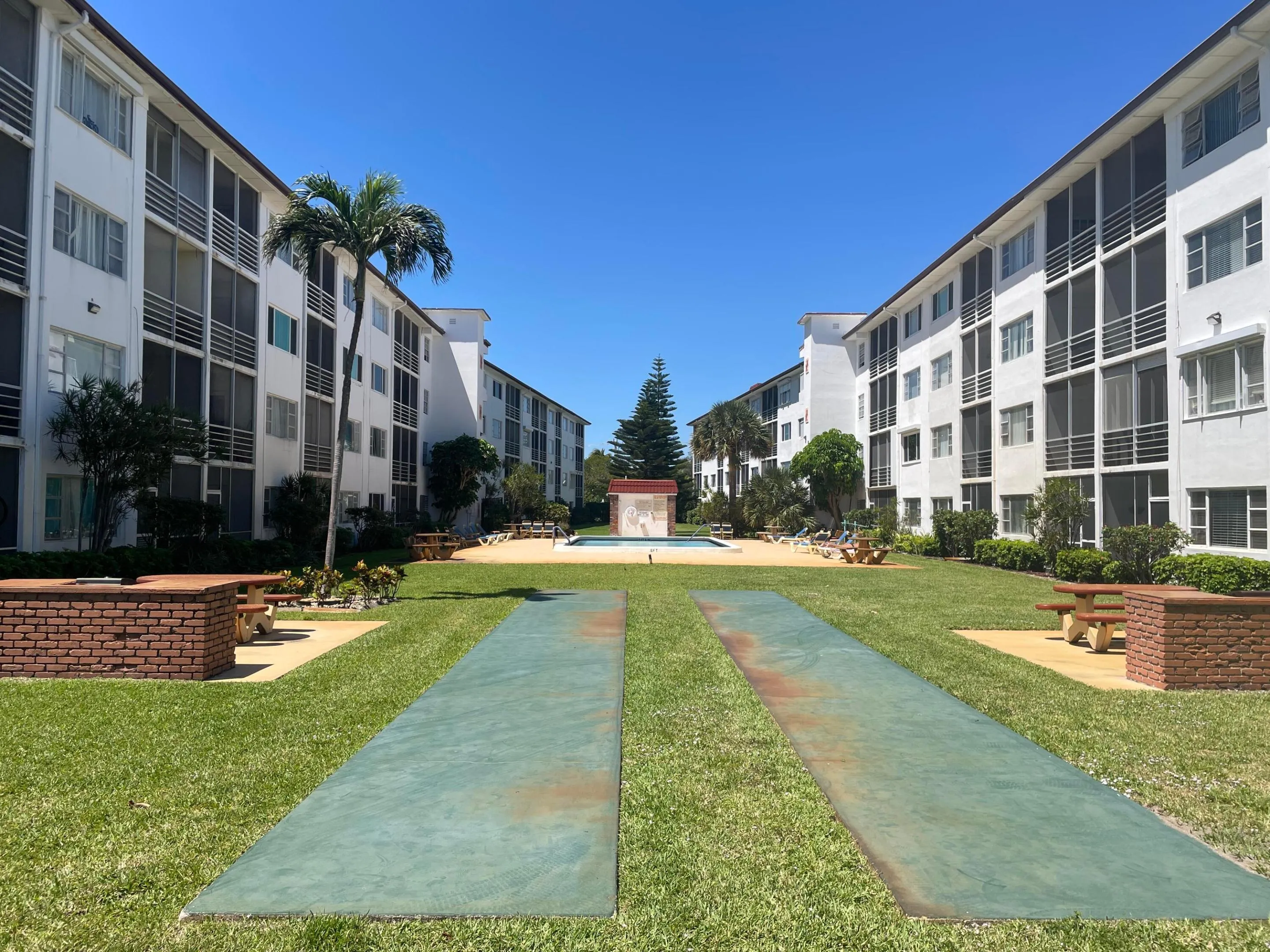 Open space between buildings for residences