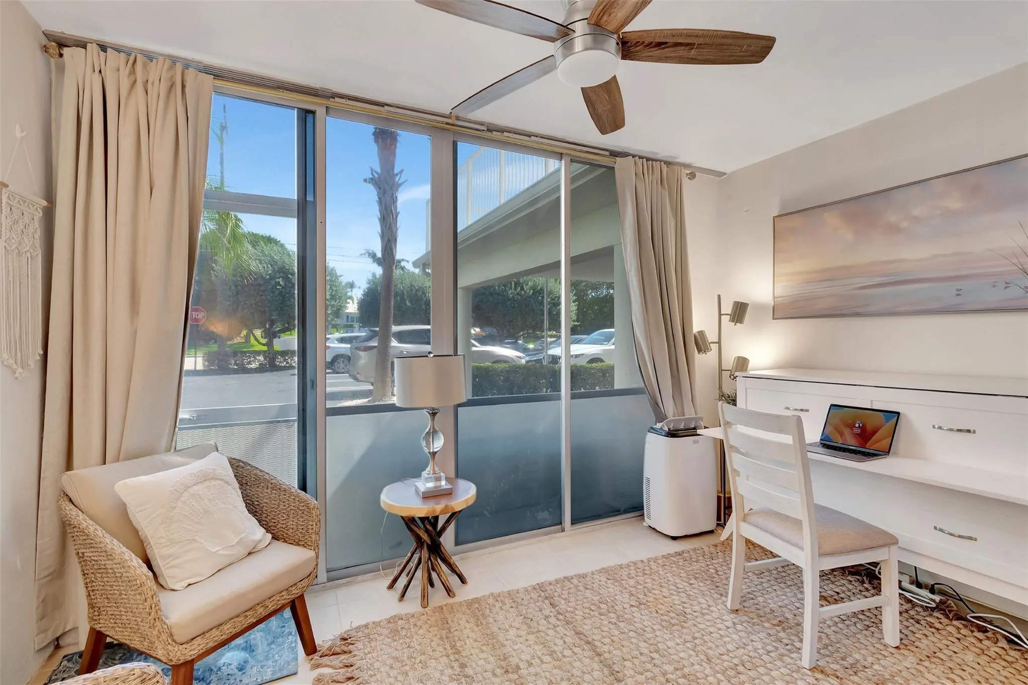 Lanai with desk