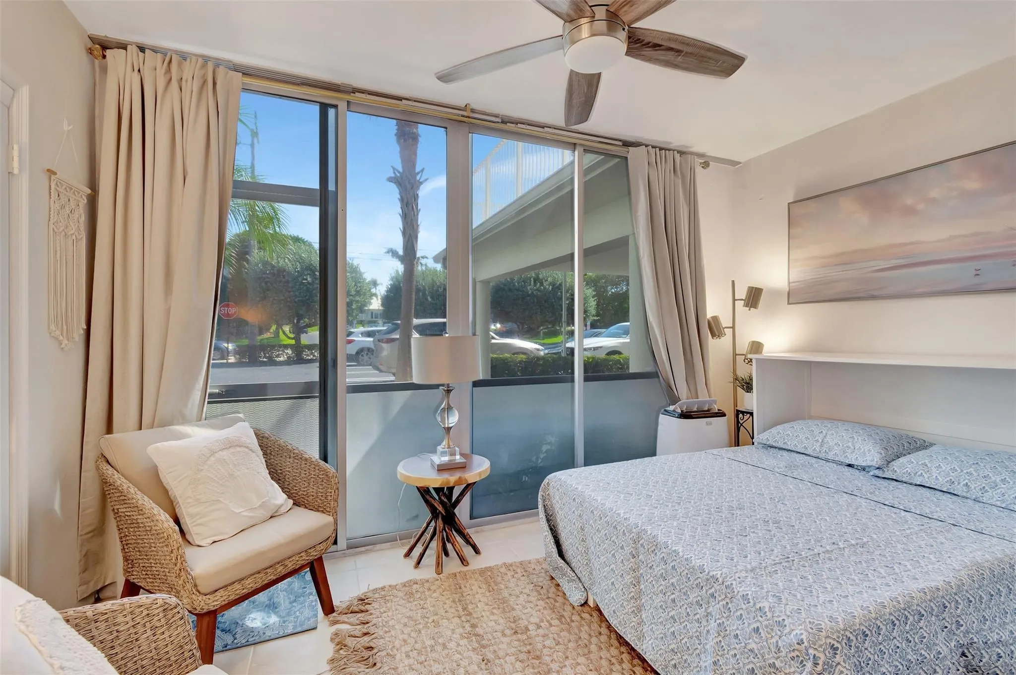 Lanai with desk open to bed