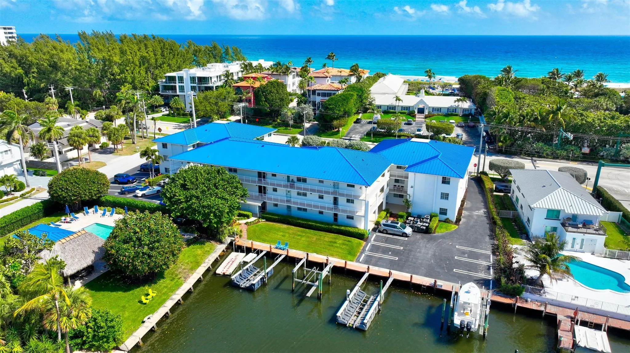 Across from beach
