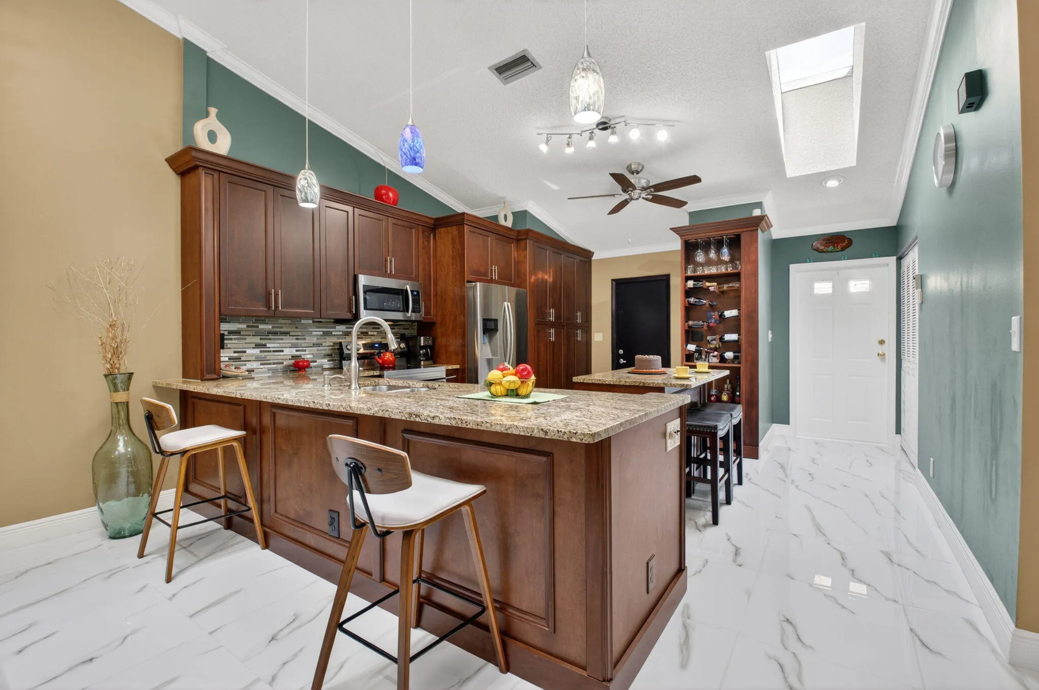 Wonderful 2024 upgraded kitchen highlights tons of counter space.