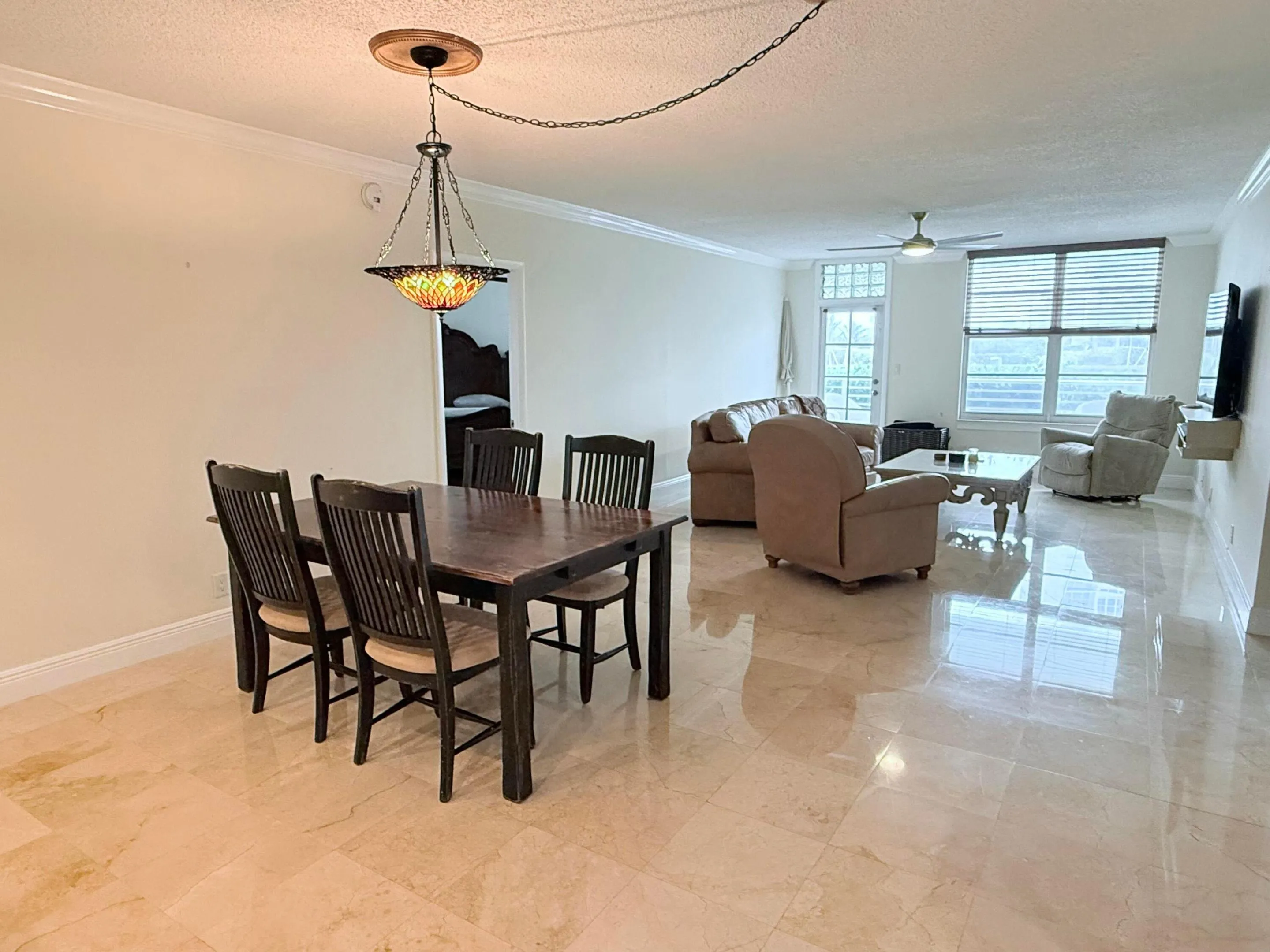 Beautiful neutral marble floors