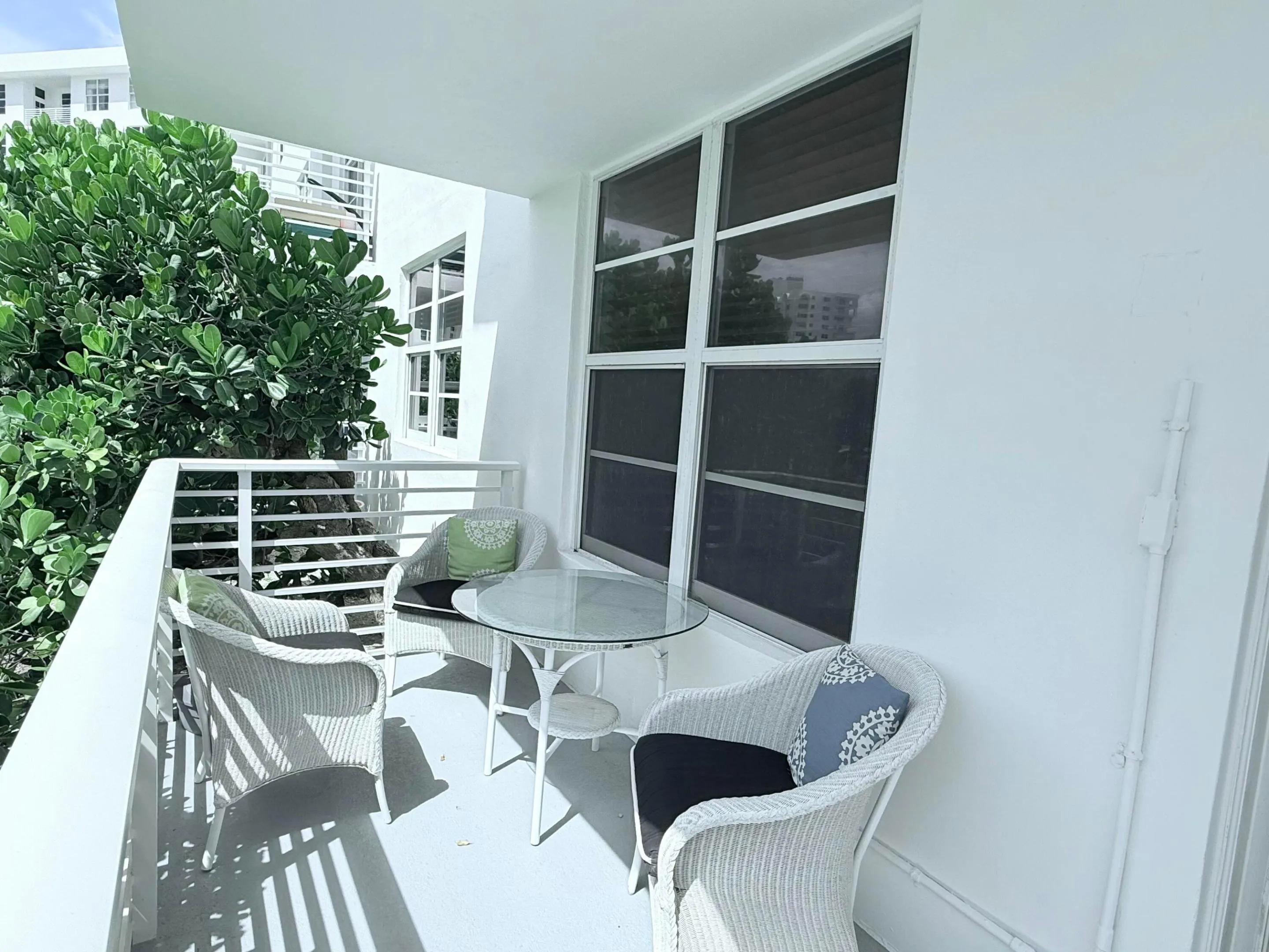 Sunny private balcony