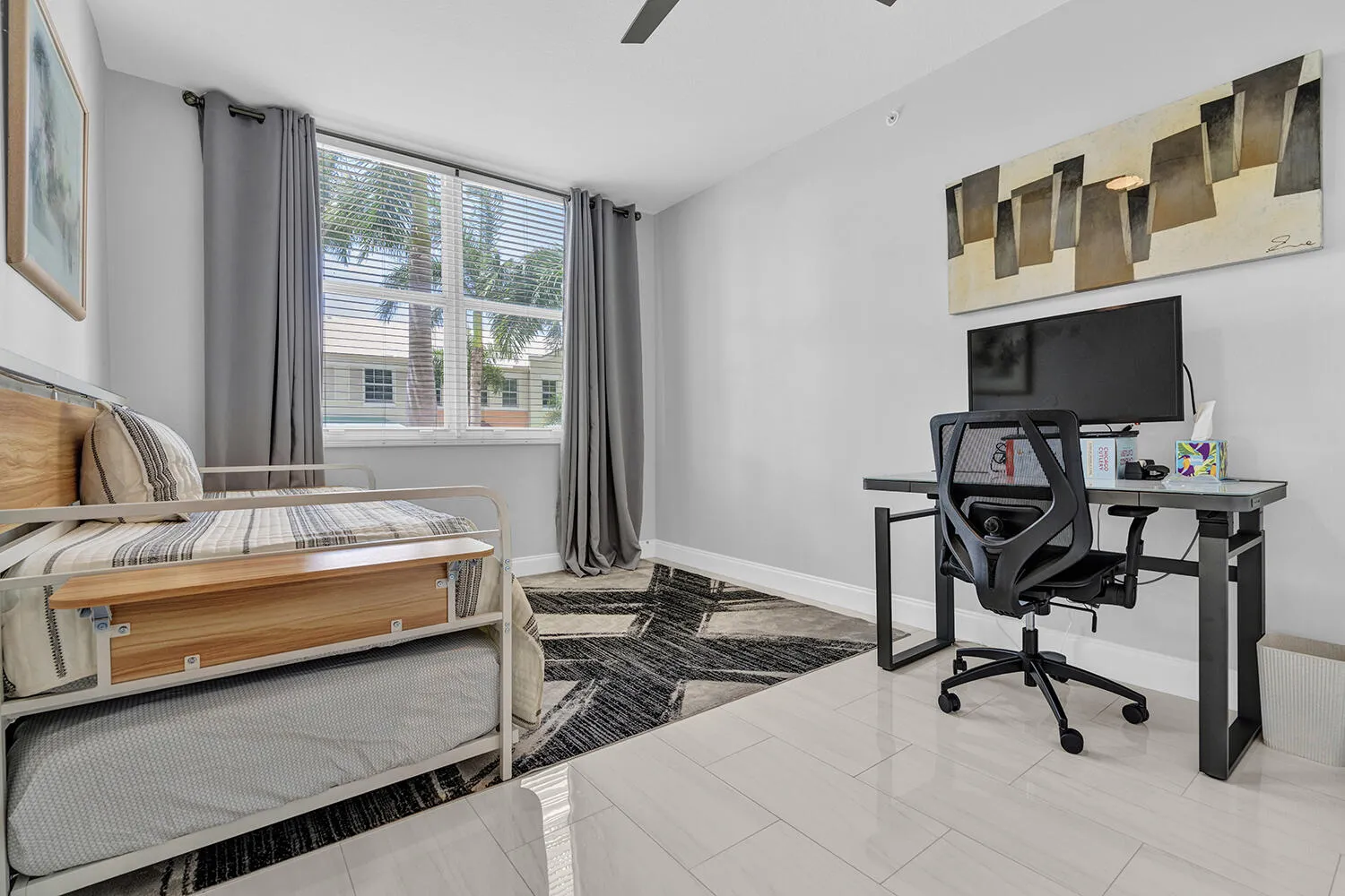 Second Bedroom with Trundle Bed and Desk