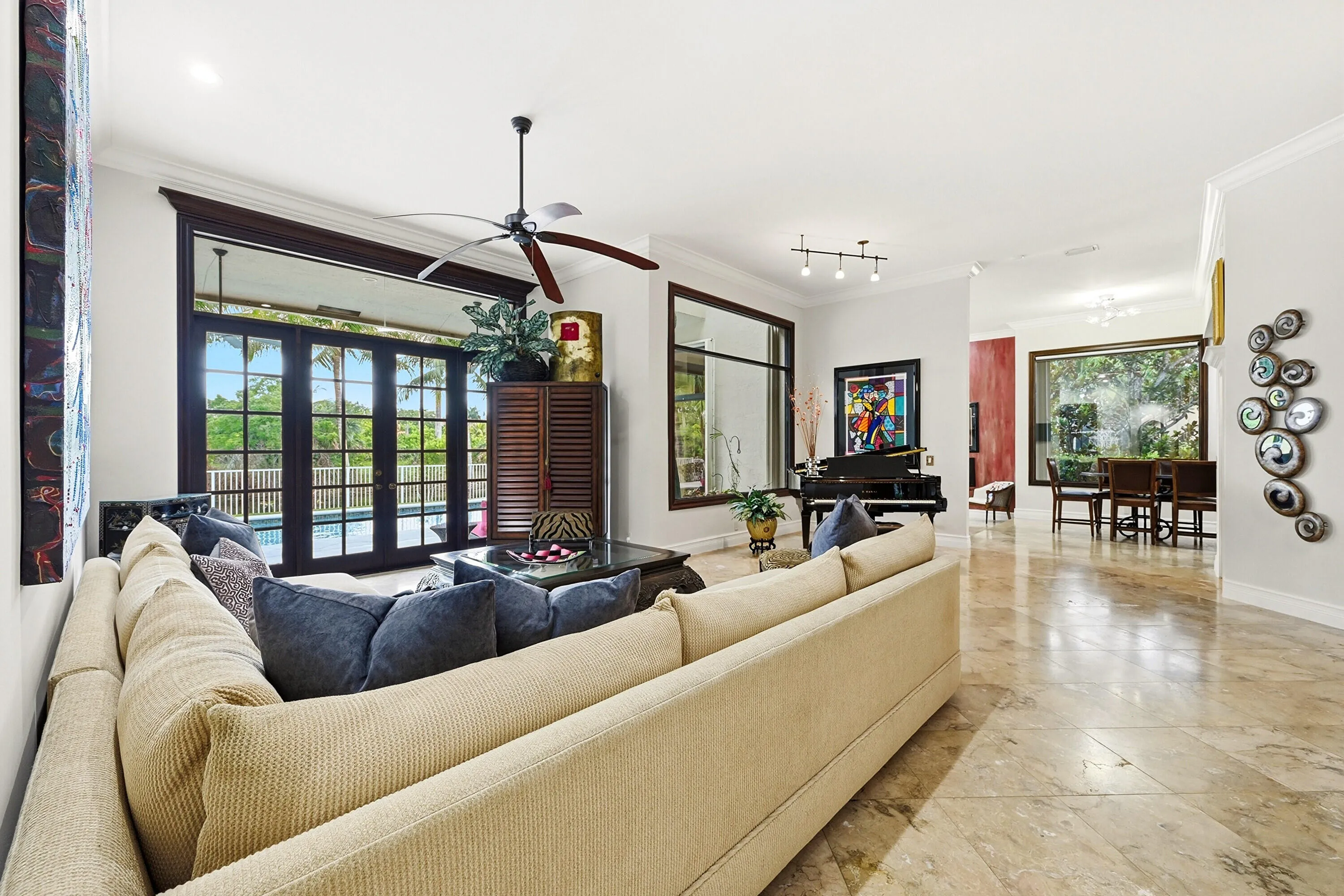 Great room with french doors