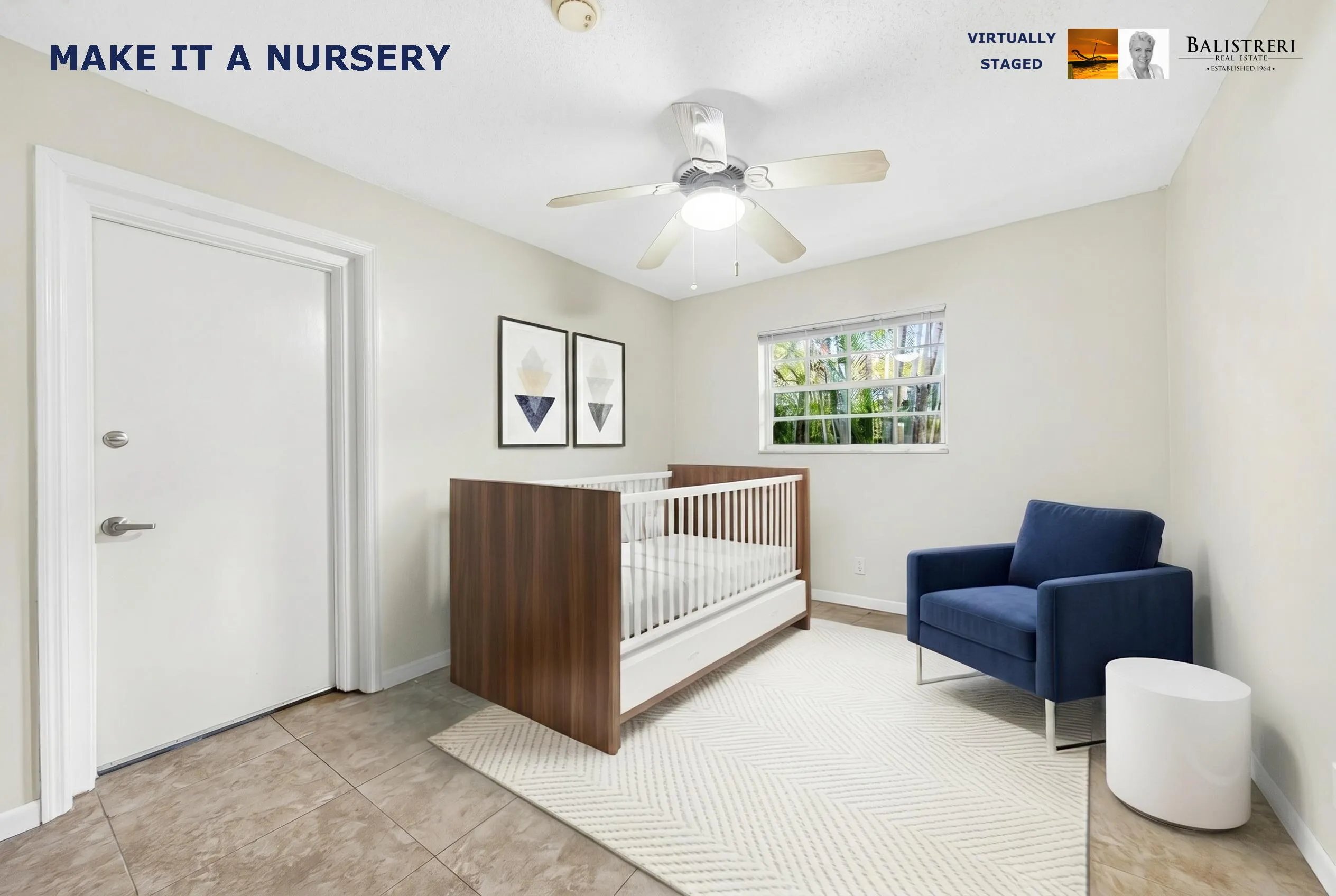 3rd bedroom - staged as nursery