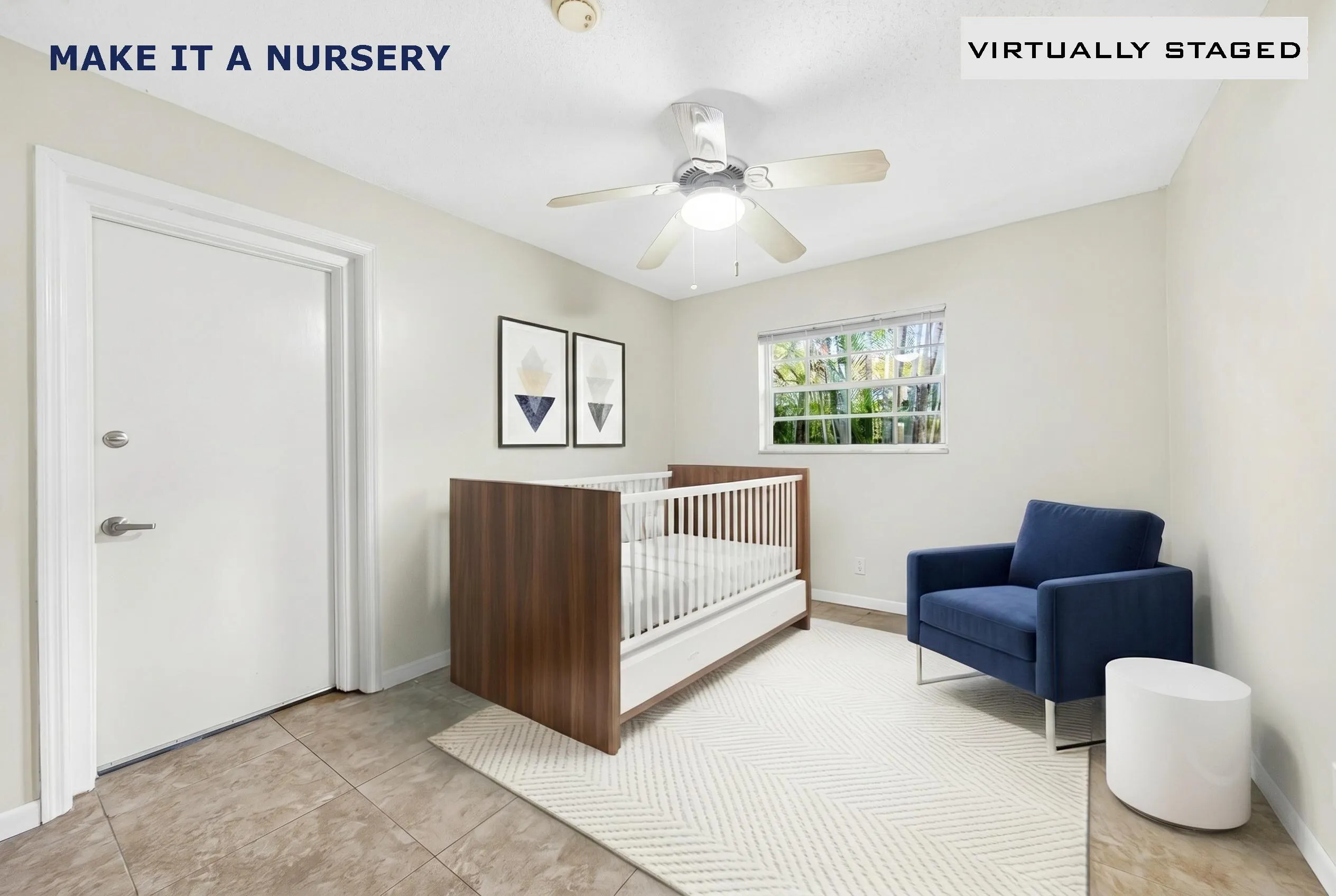 3rd bedroom - nursery staged