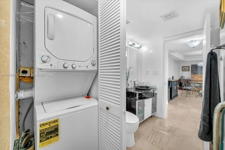 Laundry closet in the 2nd full bathroom with a shower for your guest.