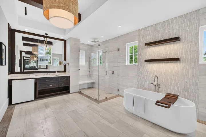 Corner Shower and Soaking Tub