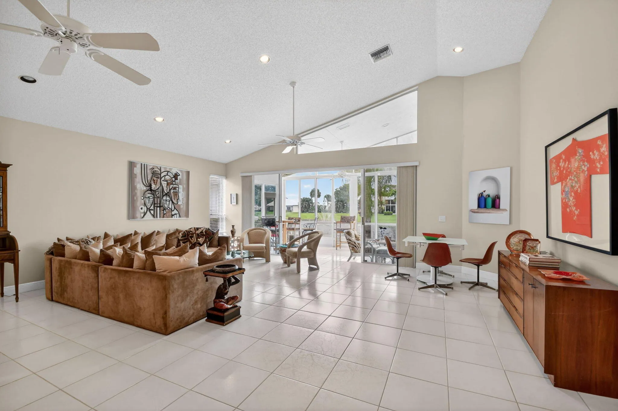Large Living Room with room for game table and Media cabinet