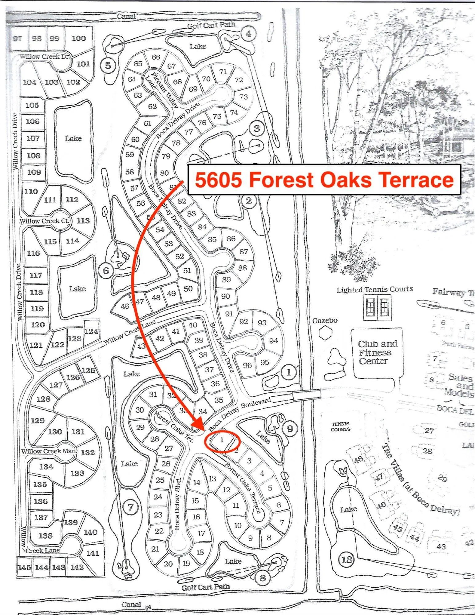 5605 Forest Oaks Terrace Location in Boc