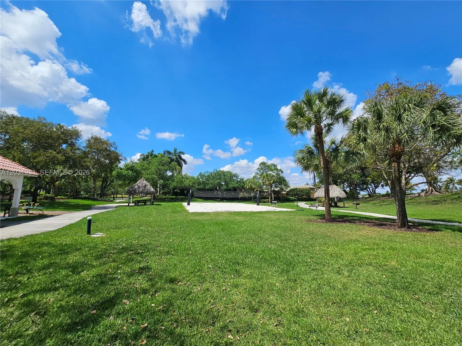 Volleyball and BBQ areas