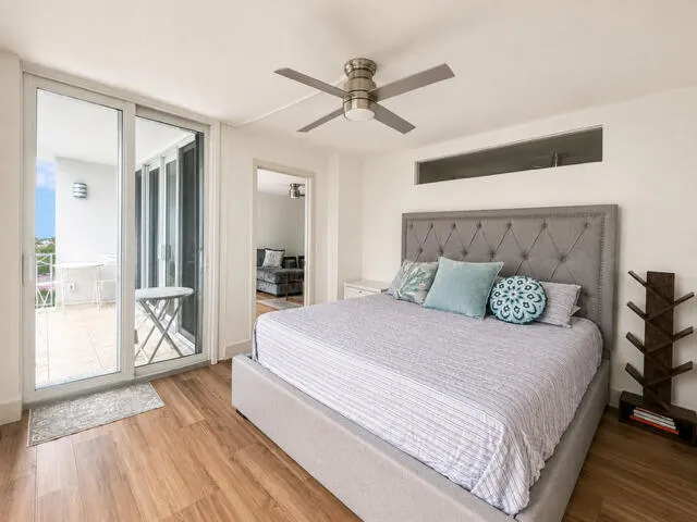 Master bedroom with access to balcony