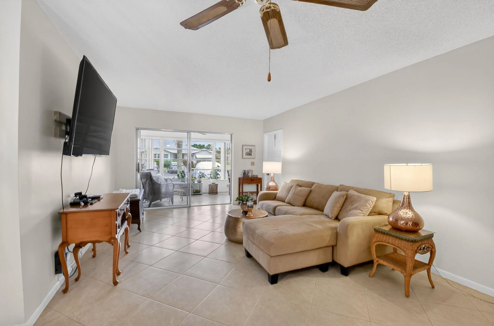 Living Room and Enclosed Patio
