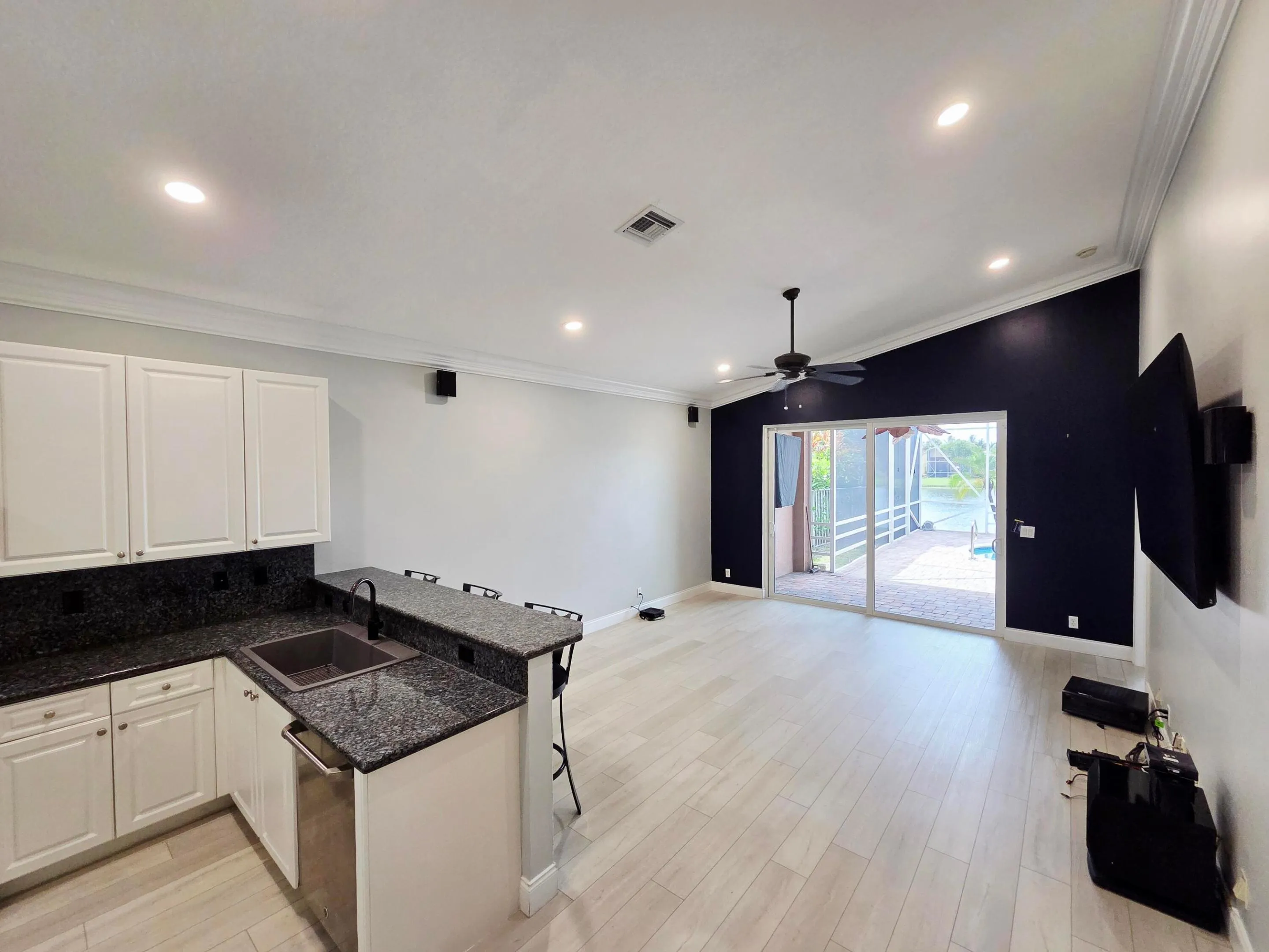 Kitchen and den View
