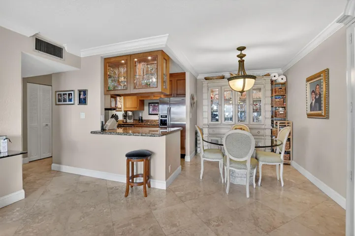 Stunning marble flooring throughout.