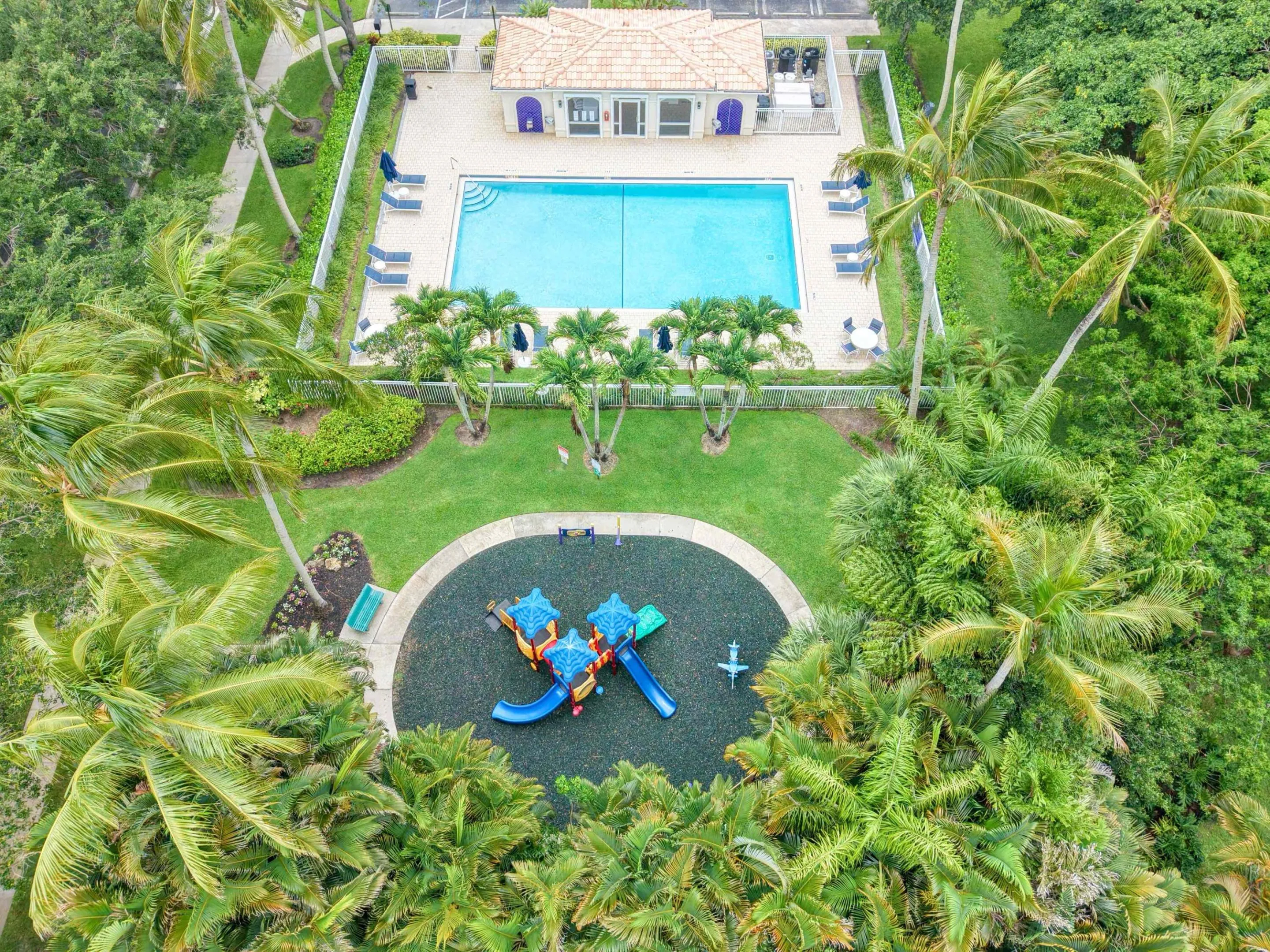 Bird Eye View Pool and Playground