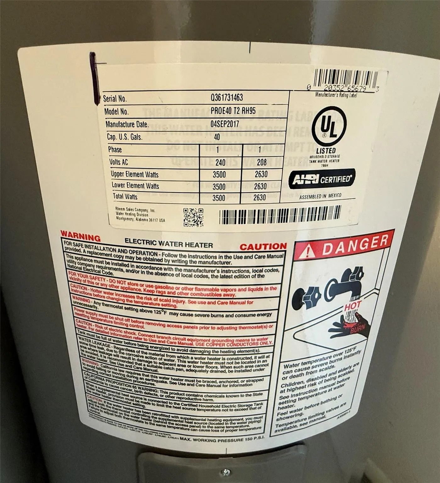 Water Heater 2017