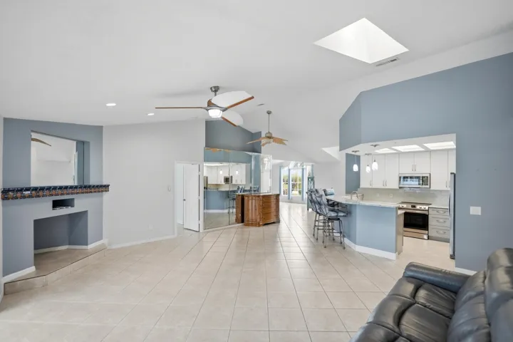 View from FamRm to Kitchen and Liv Rm