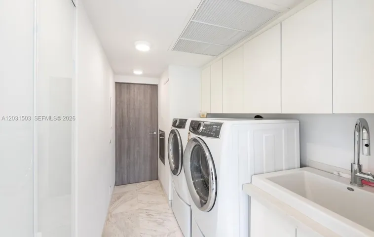 Designated utility room for washer/dryer.