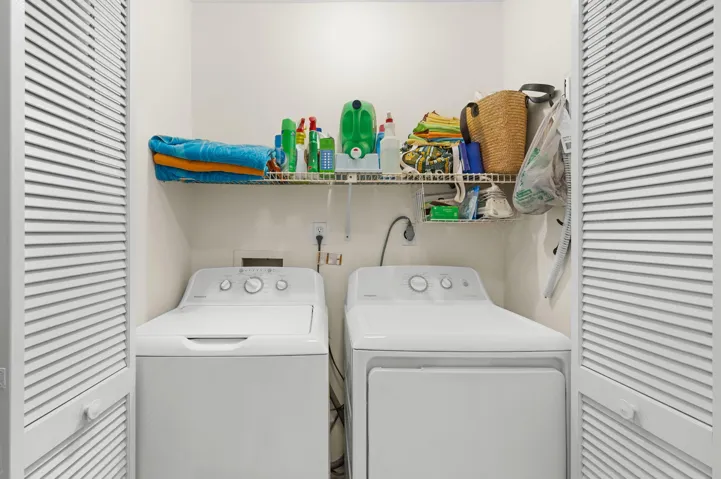Convenient in unit laundry closet