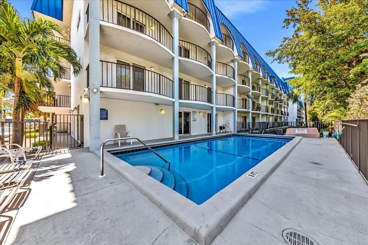 Fort Lauderdale condo pool, heated pool, waterfront condo amenities, Top of the Mile community pool, tropical Florida condo, Fort Lauderdale beach condo for sale