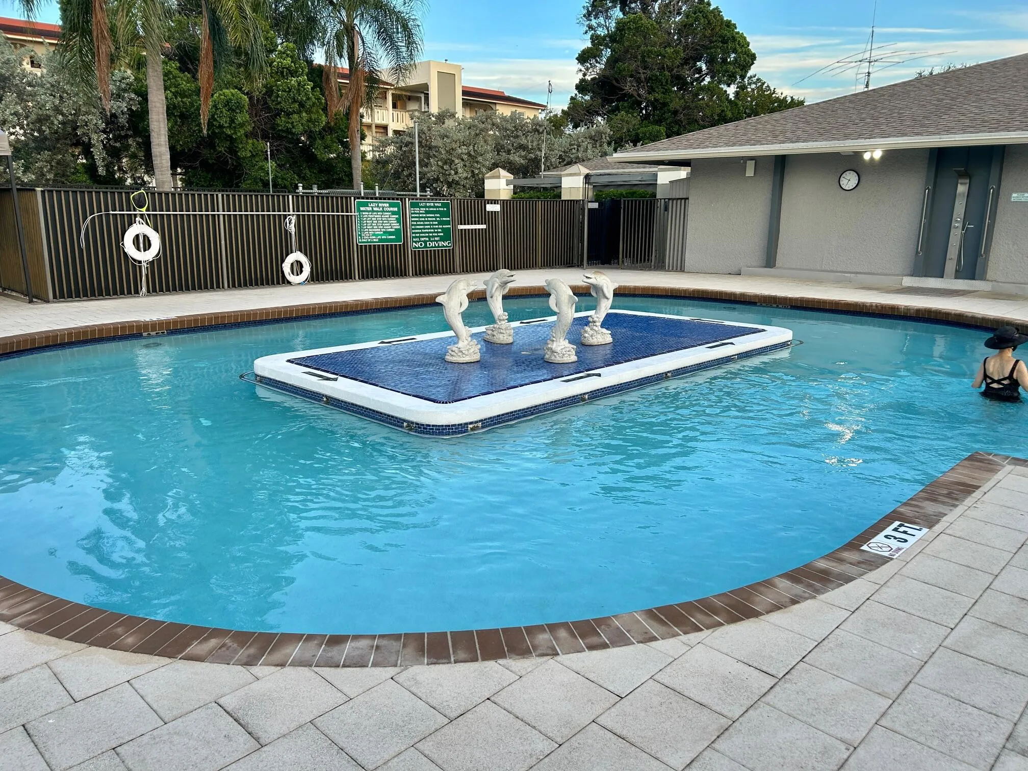Walking pool next to the fitness center.