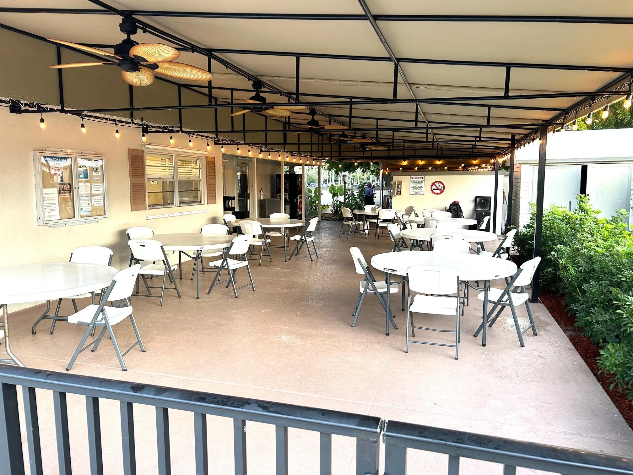 The main pool also has barbecues and this area for gatherings.