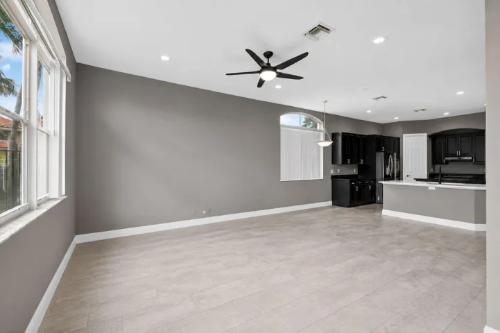 Family room looking back toward kitchen