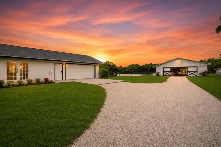 Side of the house at Sunset