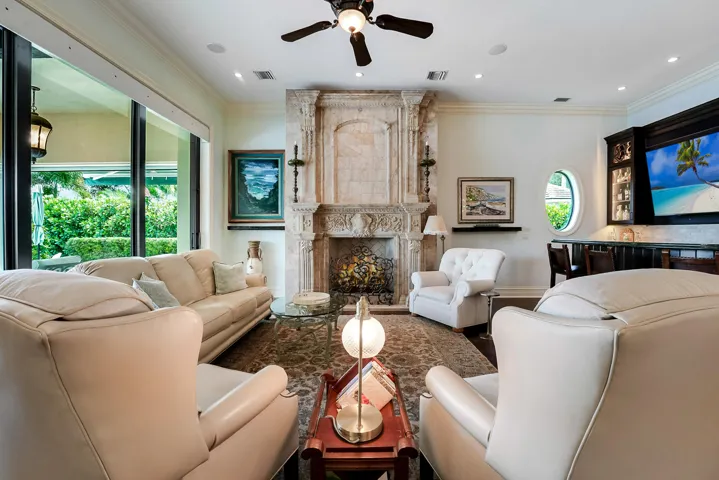 stone fireplace