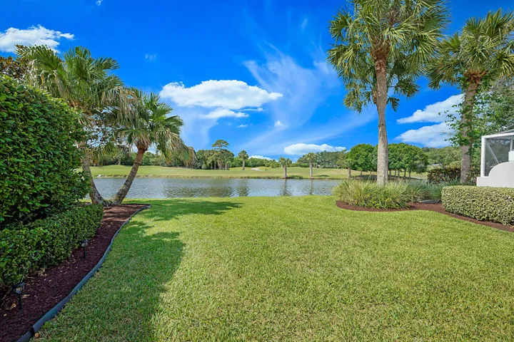 View of the lake and golf course from rear garden